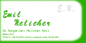 emil melicher business card